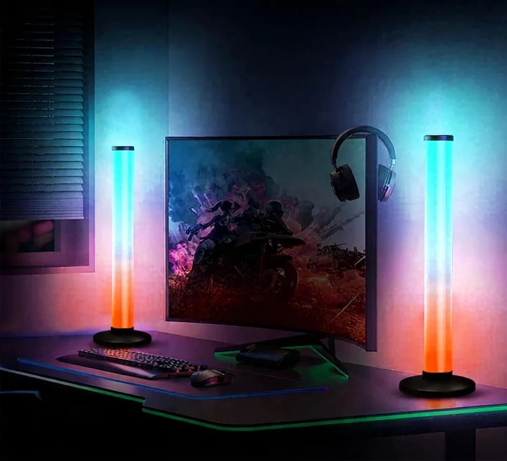 360-kraadine RGB helireaktiivne lauavalgusti rakenduse ja puldiga juhtimisega