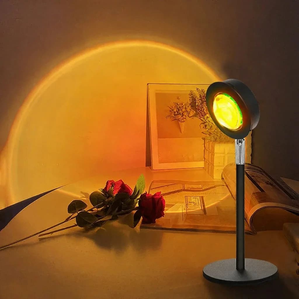 USB päikeseloojangu projektsioonilamp RGB meeleolulamp laua kaunistuseks