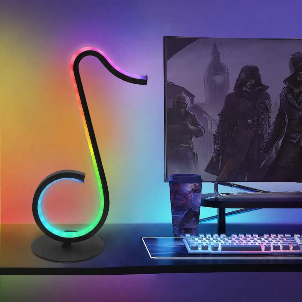 RGB muusikanoodi meeleoluvalgusti USB-laualamp puldiga