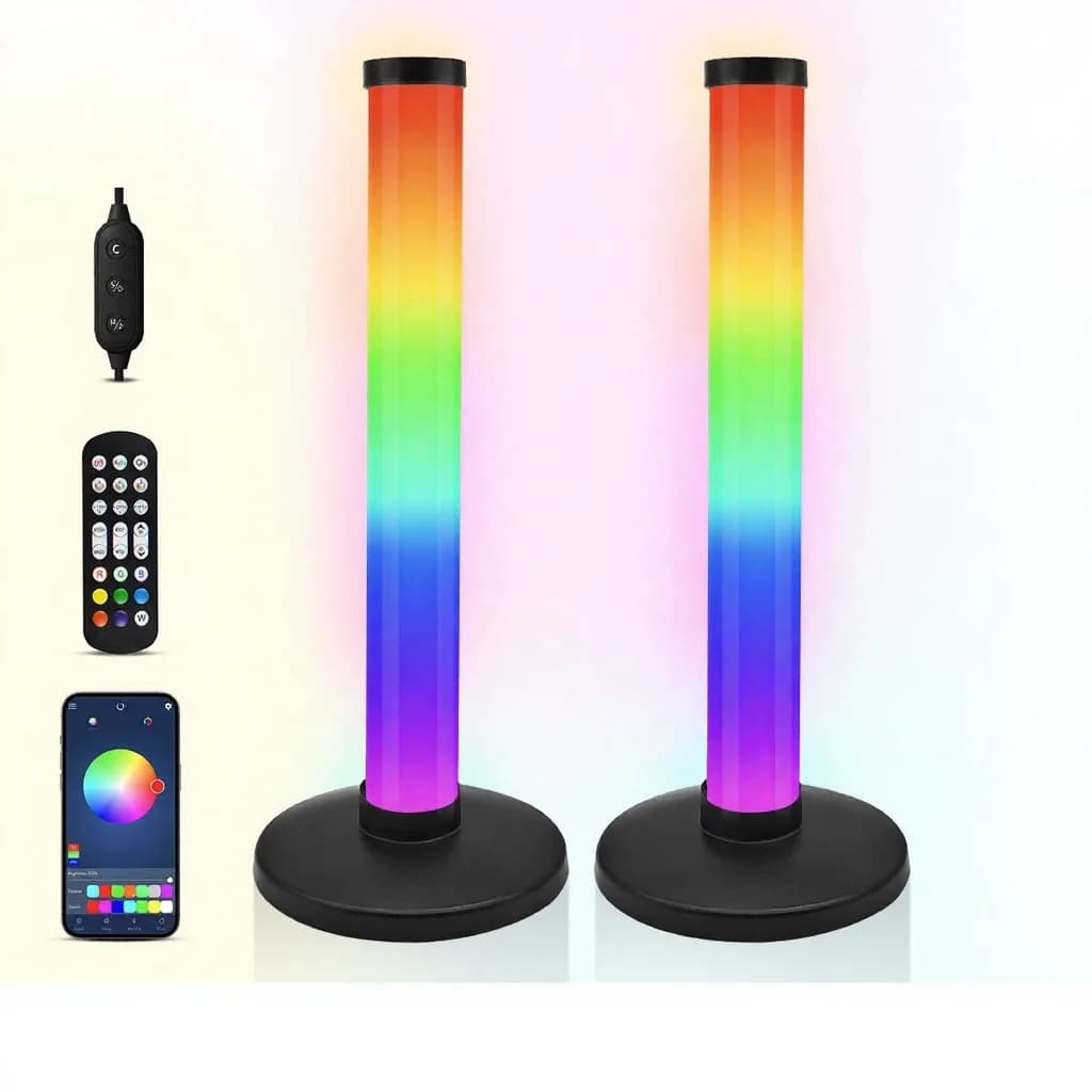 RGB meeleoluvalgus helisünkrooni ja rakenduse juhtimisega lauale