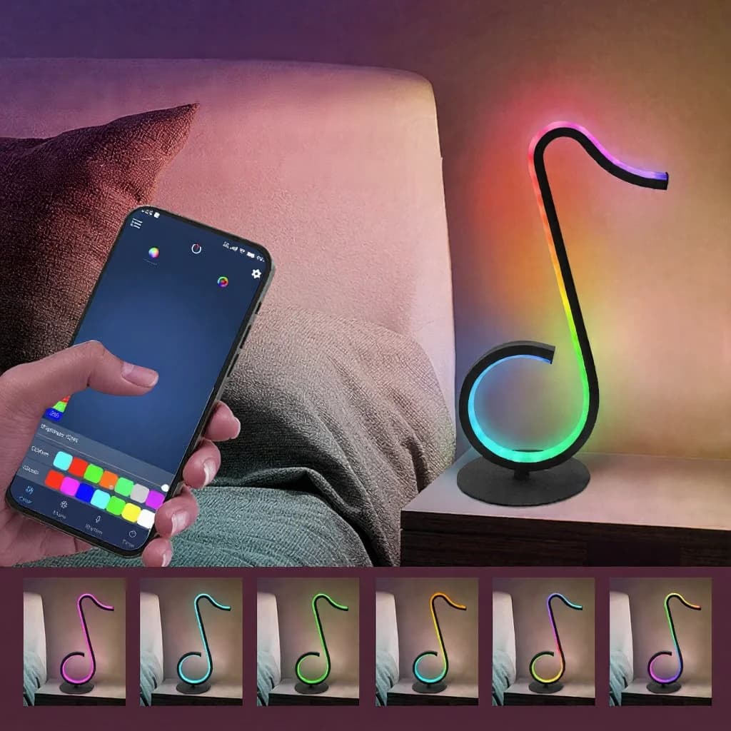 RGB muusikanoodi meeleoluvalgusti USB-laualamp puldiga