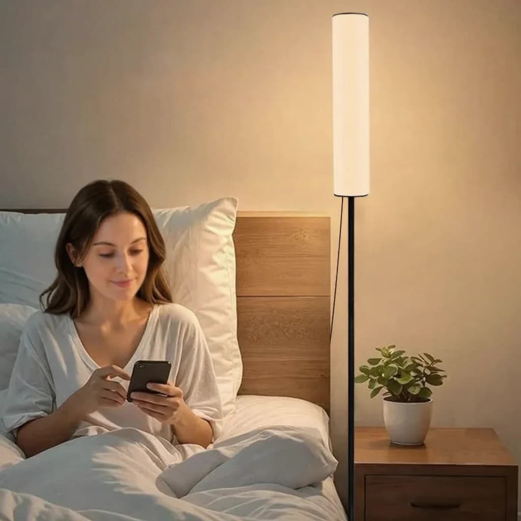 Reguleeritava kõrgusega LED põrandalamp statiivjalaga ja kolme värvirežiimiga