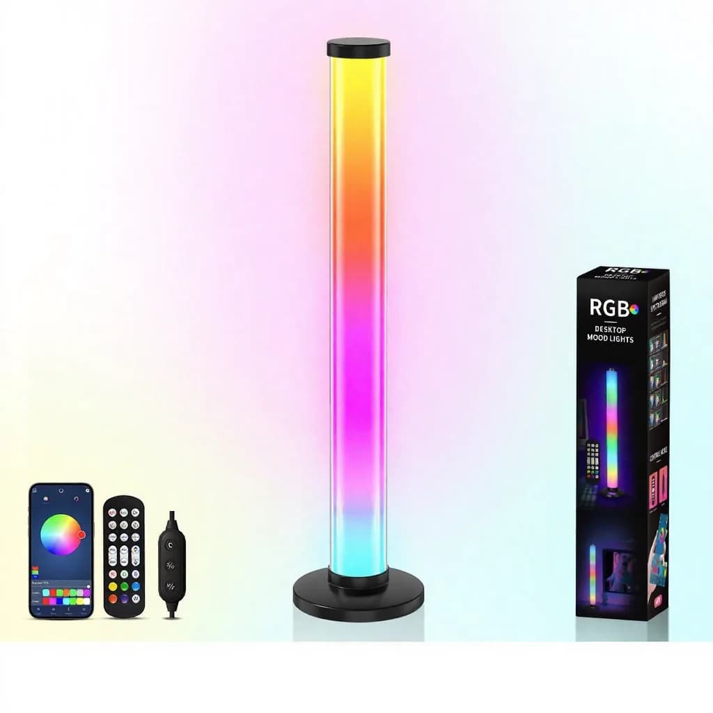 360-kraadine RGB helireaktiivne meeleolulamp USB lauavalgusti