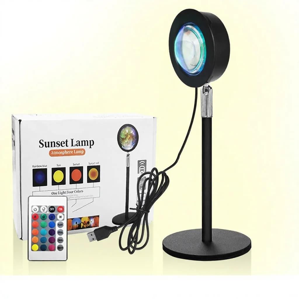 USB päikeseloojangu projektsioonilamp RGB meeleolulamp laua kaunistuseks