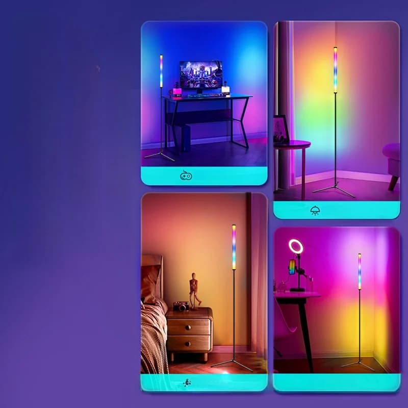 RGB värvimuutev põrandalamp muusikasünkrooni ja rakenduse juhtimisega