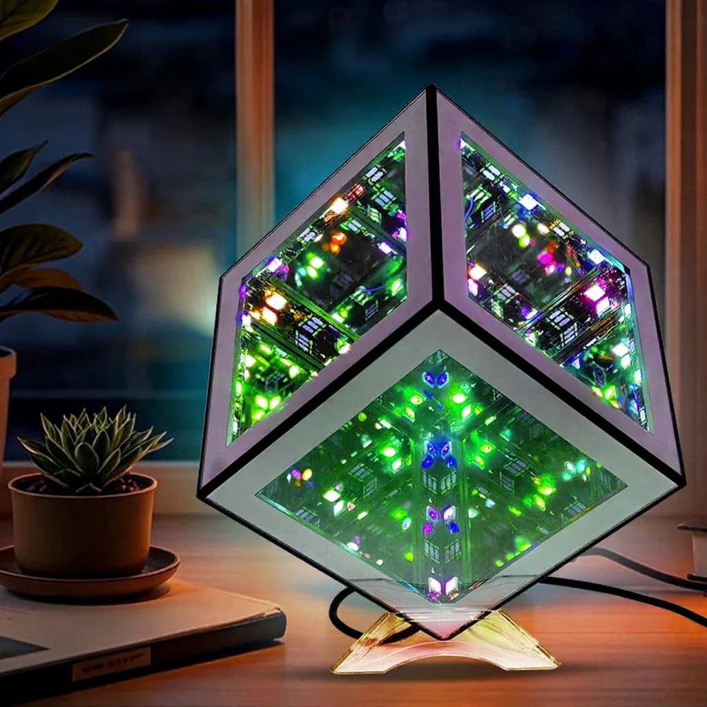 3D lõpmatuse kuuplamp RGB meeleoluvalgus helireageeriva režiimiga