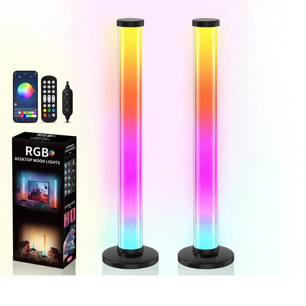 360-kraadine RGB helireaktiivne lauavalgusti rakenduse ja puldiga juhtimisega