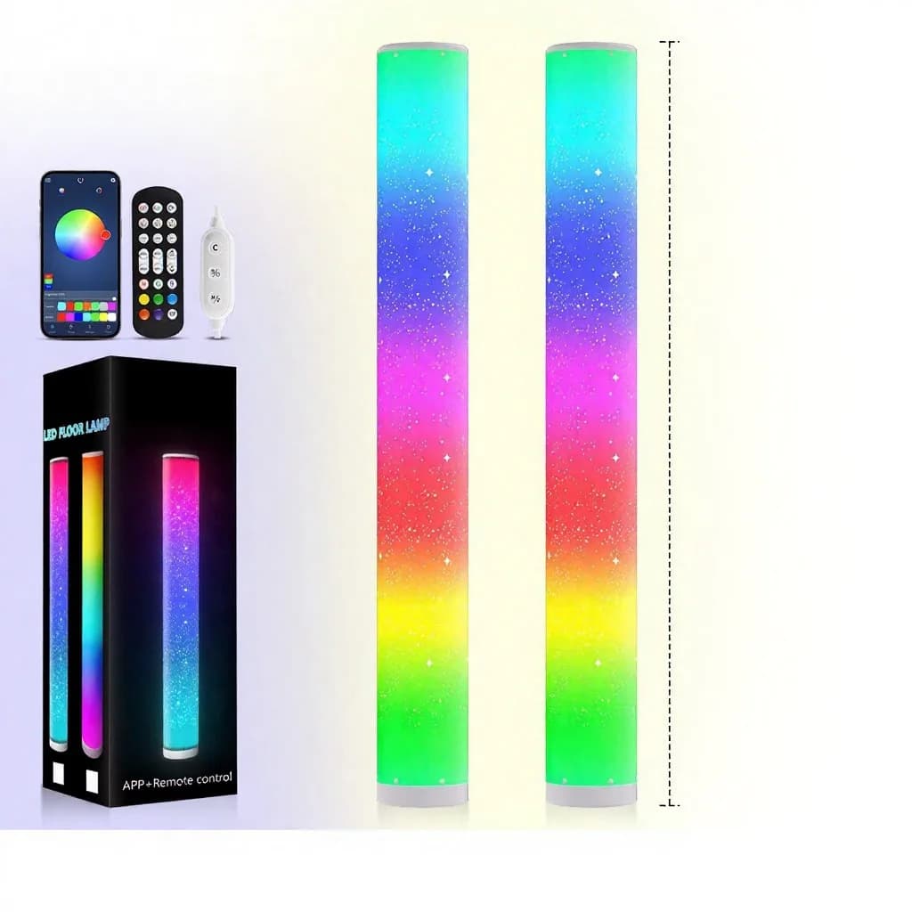 RGB LED põrandalamp täheefektiga ja puldiga