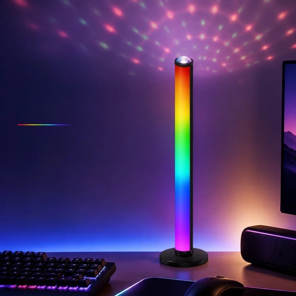 RGB projektsiooni meeleolulamp muusika sünkroonimise ja puldiga