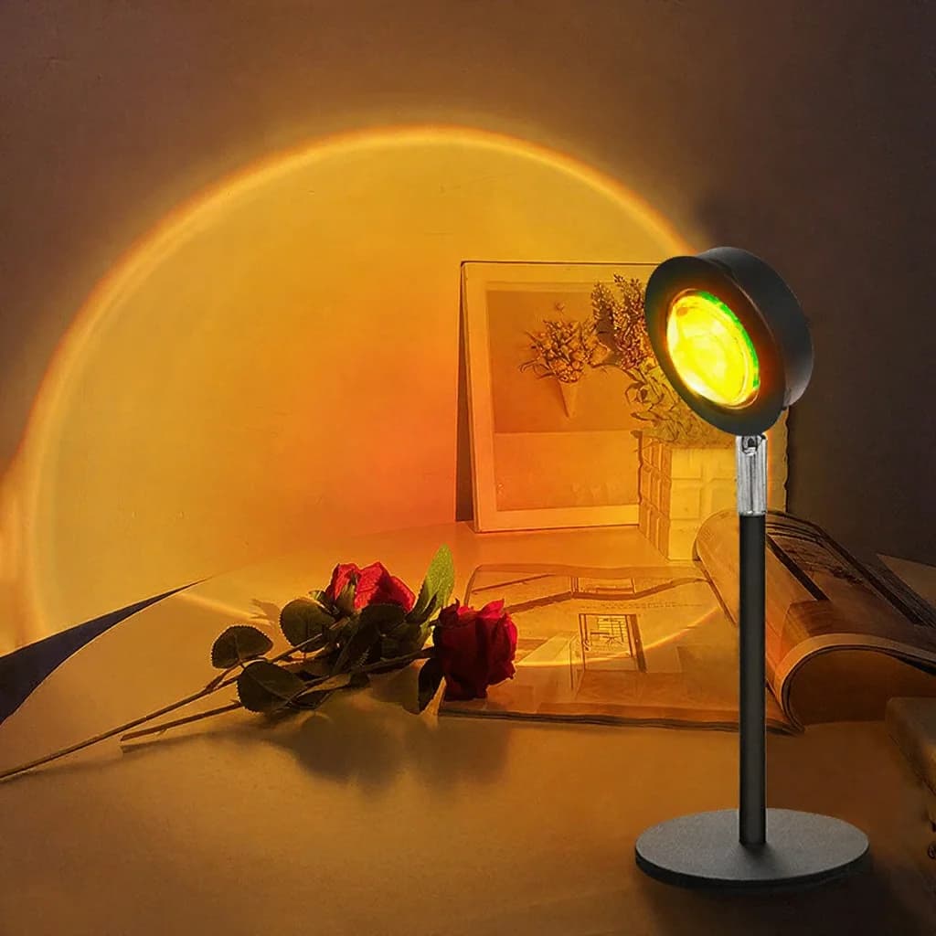USB päikeseloojangu projektsioonilamp RGB meeleolulamp laua kaunistuseks