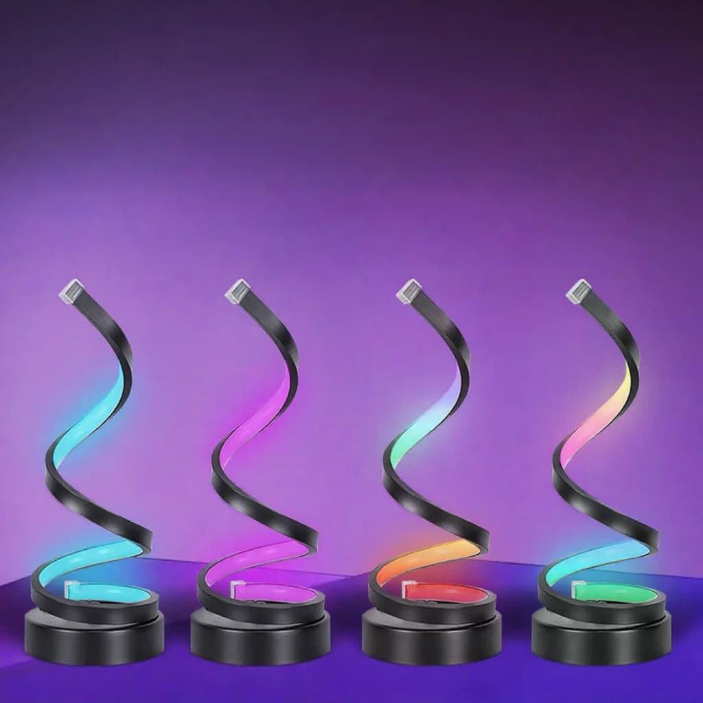 Spiraalne RGB meeleolulamp helireageeriva valguse ja rakenduse juhtimisega