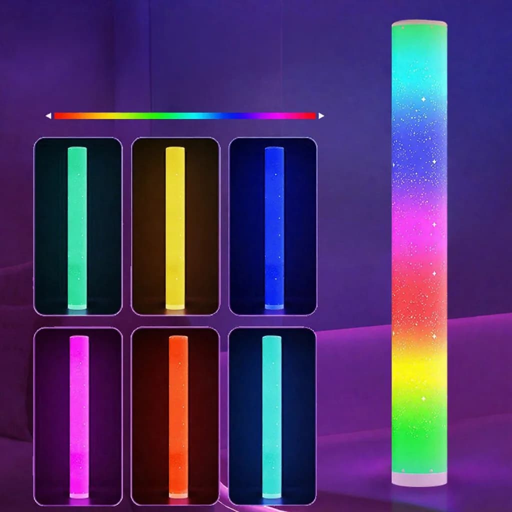 RGB LED põrandalamp täheefektiga ja puldiga
