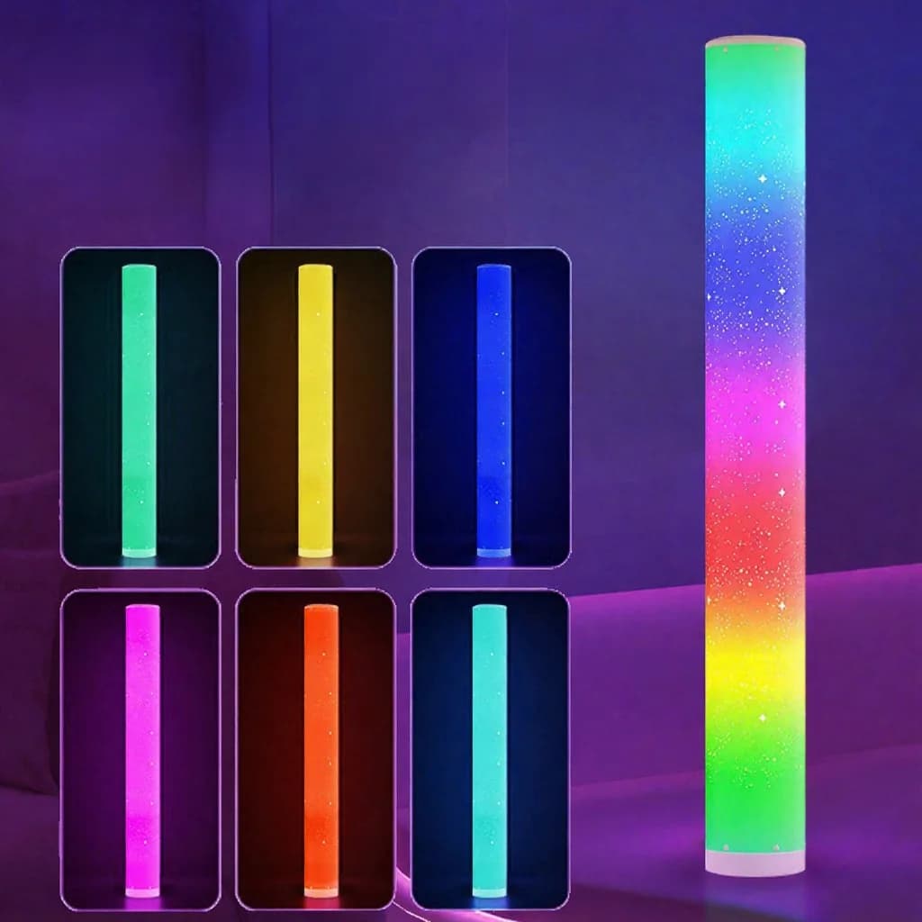 RGB LED põrandalamp tähemustriga, puldi ja rakenduse juhtimisega
