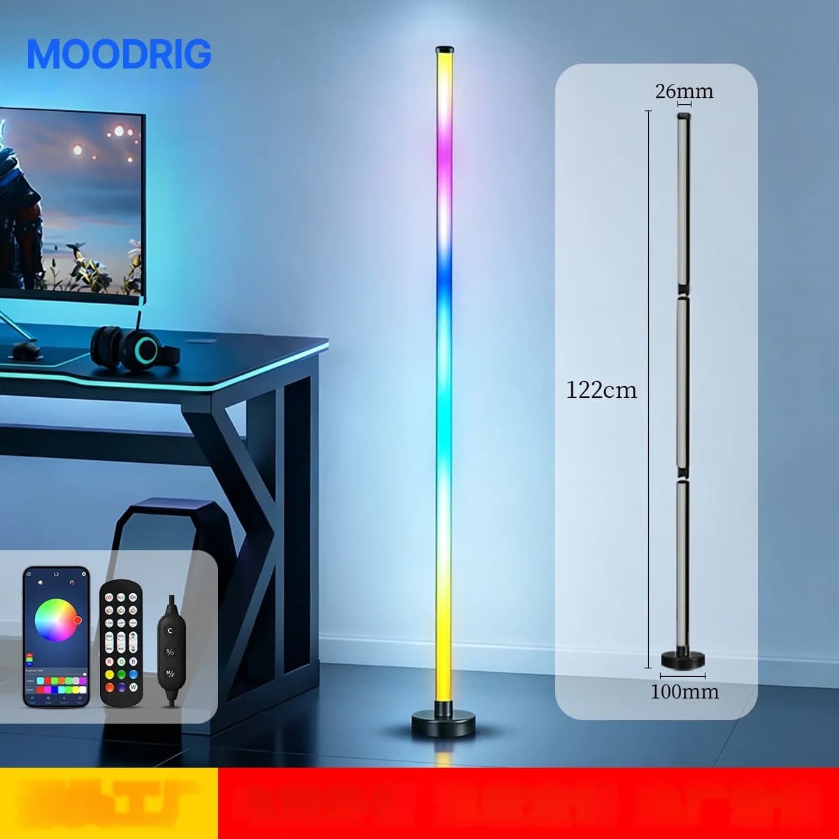 RGB LED-nurgalatt muusika sünkroonimisega, äpi ja puldi juhtimisega