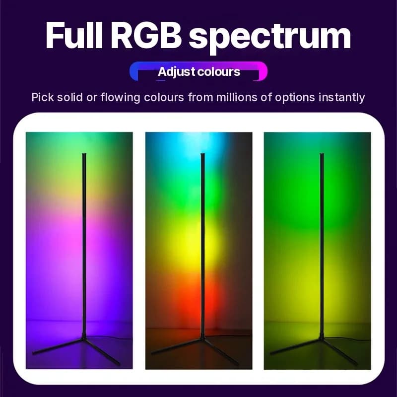 RGB põrandalamp muusika sünkroonimise, puldi ja rakenduse juhtimisega