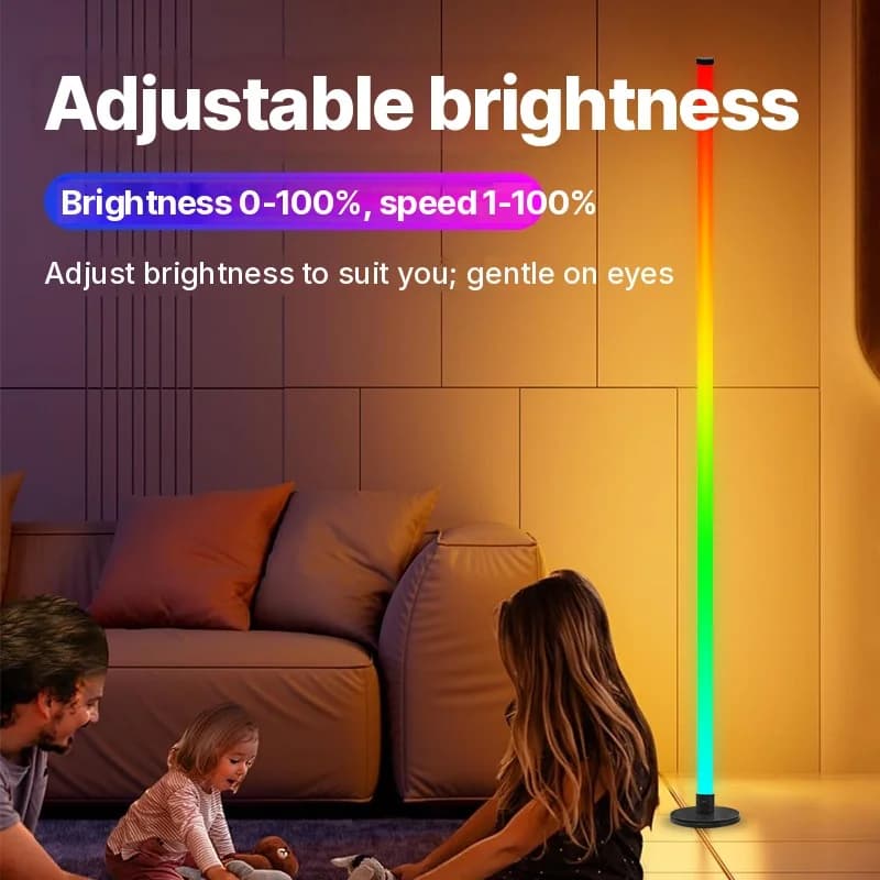 RGB LED põrandalapp rakenduse juhtimisega elutuppa