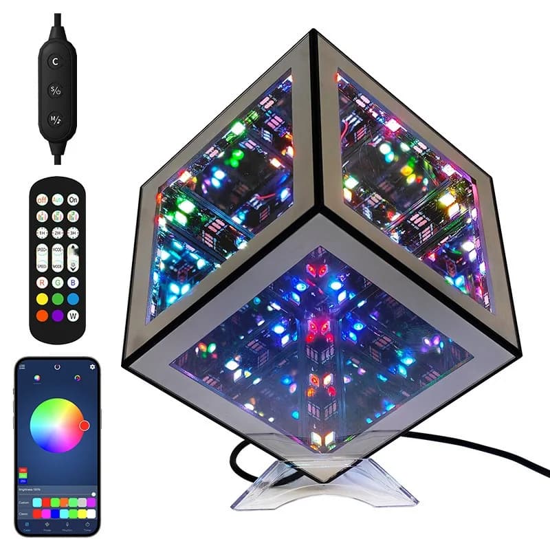3D lõpmatuse kuuplamp RGB meeleoluvalgus helireageeriva režiimiga