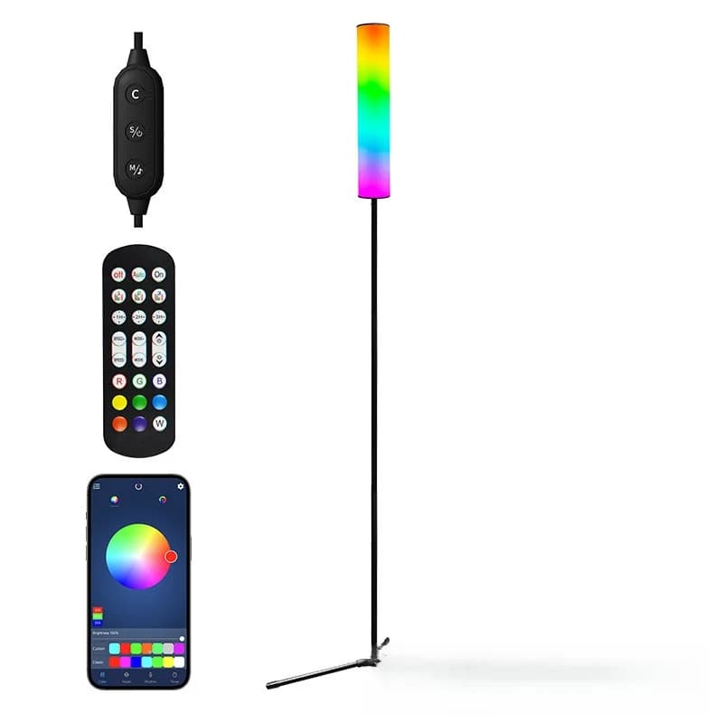 RGB LED statiivpõrandalamp kaugjuhtimispuldiga magamis- ja elutoale