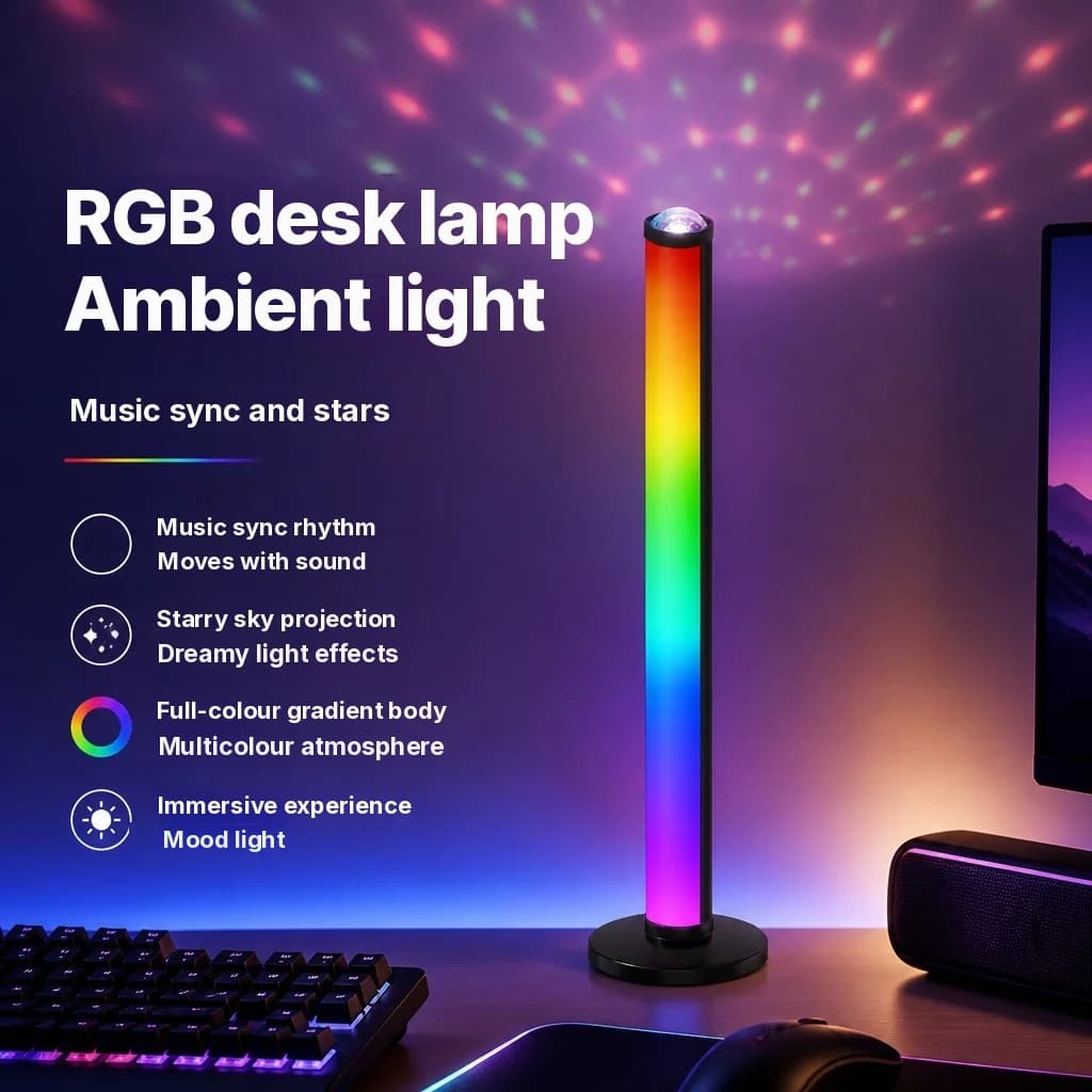 RGB projektsiooni meeleolulamp muusika sünkroonimise ja puldiga
